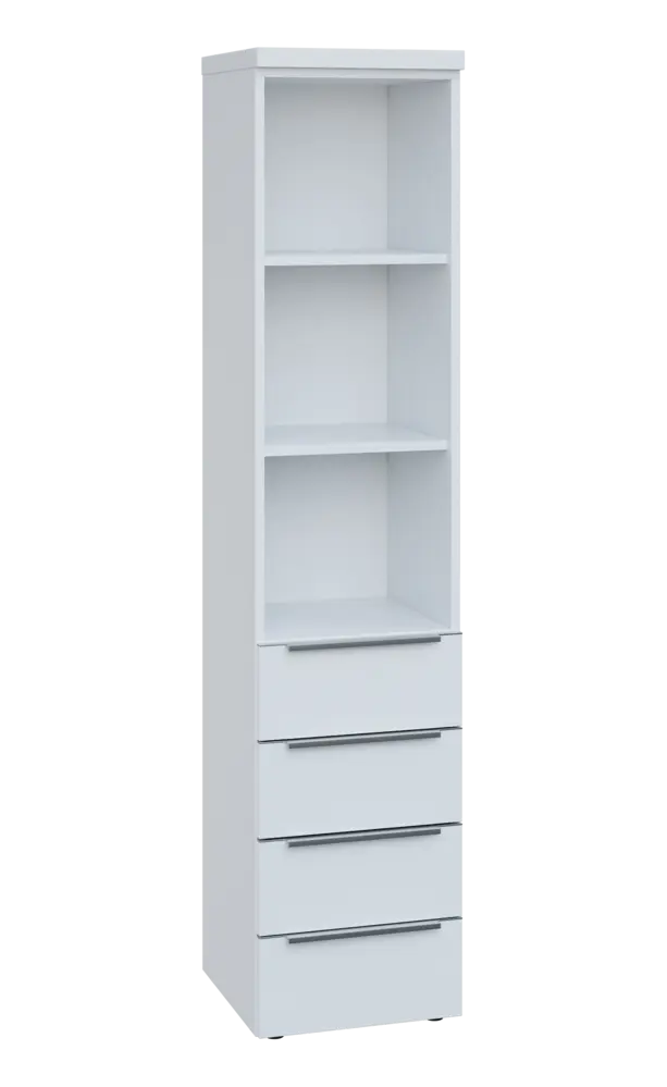 SIN 5 - 44ZN kancelářská skříň, 4-zásuvková/nika, 1820x400x400, bílá